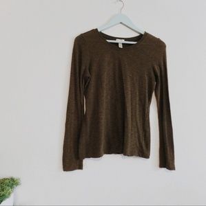 Dark Olive Green Long Sleeve T Shirt